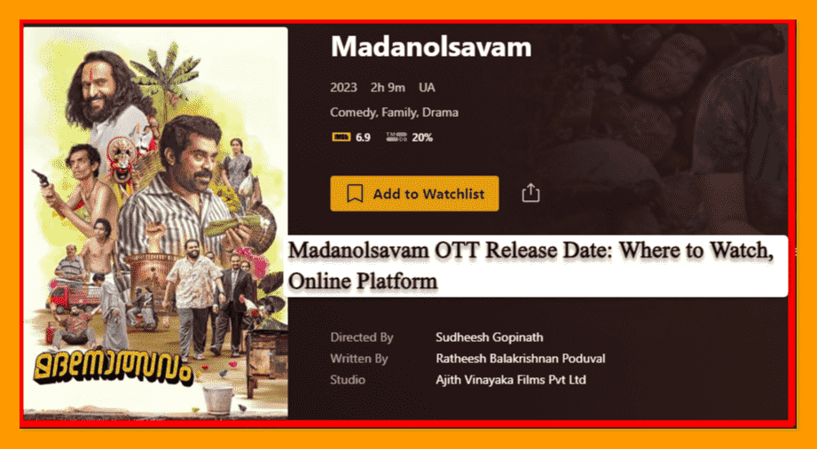 Madanolsavam OTT Release Date Where to Watch, Online Platform